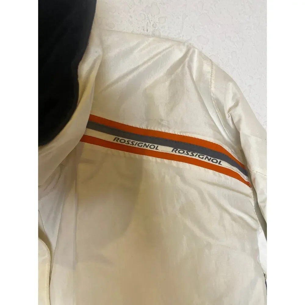 Rossignol Cream Gray Unisex Ski Jacket Sz Men’s Lg/Women’s XL Zipper Hood Warm
